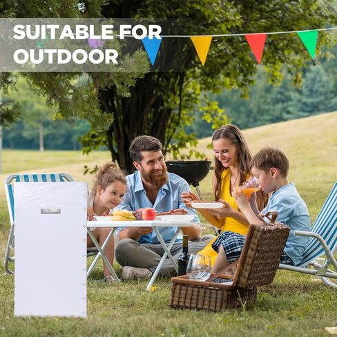 5 قطع من علب قمامة الورق المقوى سعة 40 جالون من Tioncy صناديق قمامة من الورق المقوى المموج للاستعمال مرة واحدة وقابلة لإعادة الاستخدام مع 10 أكياس قمامة وصناديق قمامة بيضاء لمناسبات الحفلات، 45.7 سم × 45.72 سم × 76.2 سم in Kuwait