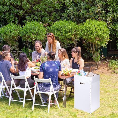 5 قطع من علب قمامة الورق المقوى سعة 40 جالون من Tioncy صناديق قمامة من الورق المقوى المموج للاستعمال مرة واحدة وقابلة لإعادة الاستخدام مع 10 أكياس قمامة وصناديق قمامة بيضاء لمناسبات الحفلات، 45.7 سم × 45.72 سم × 76.2 سم in Kuwait