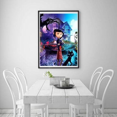 مجموعات طلاء الماس المرجاني 5D للبالغين، رسوم متحركة كرتونية دائرية كاملة الحفر الكريستالي وحجر الراين والتطريز عبر الغرز الفنية القماشية لديكور الحائط المنزلي، 12 بوصة × 16 بوصة in Kuwait