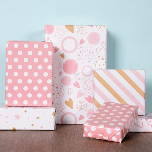 PlandRichW Kraft Wrapping Paper Folded 12 Sheets, Navy Geometric Design Kraft Paper for Christmas, Birthday, Holiday, Party, Baby Shower, Pre-Cut Each 20 X 29 Inches in Kuwait