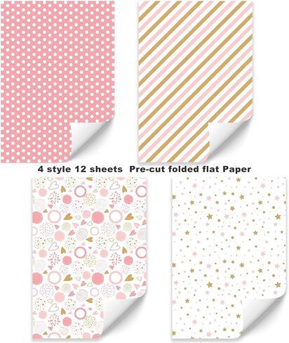 PlandRichW Kraft Wrapping Paper Folded 12 Sheets, Navy Geometric Design Kraft Paper for Christmas, Birthday, Holiday, Party, Baby Shower, Pre-Cut Each 20 X 29 Inches in Kuwait