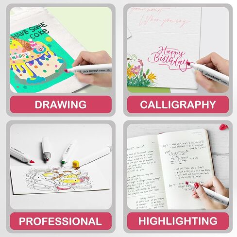 JACK BROWN 120 Colors Alcohol Markers Set with Fine & Chisel Dual Tip - Professional Art Markers for Adults & Kids, Perfect for Drawing, Sketching, Coloring & Animation - Includes Durable Marker Case in Kuwait