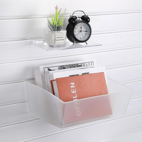 8 Pcs Plastic Slatwall Bins Set, Plastic Slatwall Shelves and Slatwall Storage Bins for Slatwall Organizer Slatwall Containers Garage Accessories for Organizer Garage Storage Room Tool Shed in Saudi Arabia