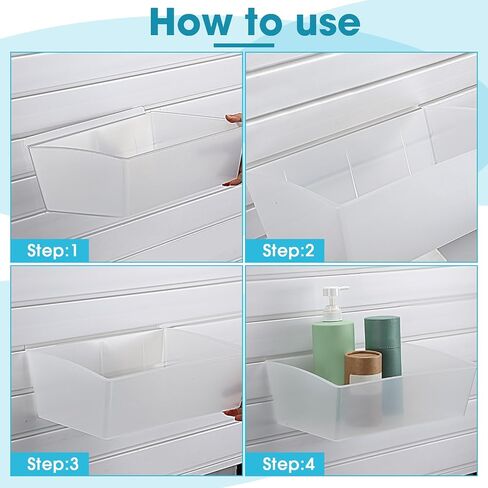 8 Pcs Plastic Slatwall Bins Set, Plastic Slatwall Shelves and Slatwall Storage Bins for Slatwall Organizer Slatwall Containers Garage Accessories for Organizer Garage Storage Room Tool Shed in Saudi Arabia
