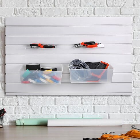 8 Pcs Plastic Slatwall Bins Set, Plastic Slatwall Shelves and Slatwall Storage Bins for Slatwall Organizer Slatwall Containers Garage Accessories for Organizer Garage Storage Room Tool Shed in Saudi Arabia