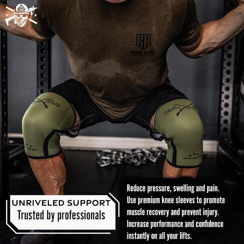 Knee Sleeves for Weightlifting & Powerlifting (7mm Pair) For Men & Women - Knee Wraps for Weight Lifting, Squats, Fitness, Gym Workout, Crossfit - IPF Approved Knee Compression Sleeve Support in Saudi Arabia