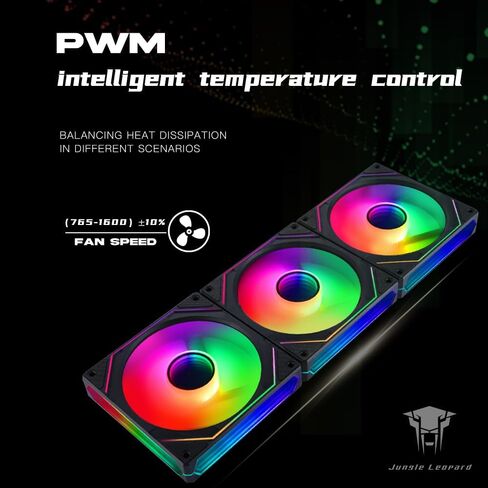 Prism 6PRO ARGB Reverse Black Computer Case Fan,Infinite Mirror Light Effect Design Cooling Fan, 120mm CPU Fan PWM 1600RPM 61.5CFM 2MMH20 HDB Bearing for PC Chassis&CPU Cooler&Desktop Case in Saudi Arabia
