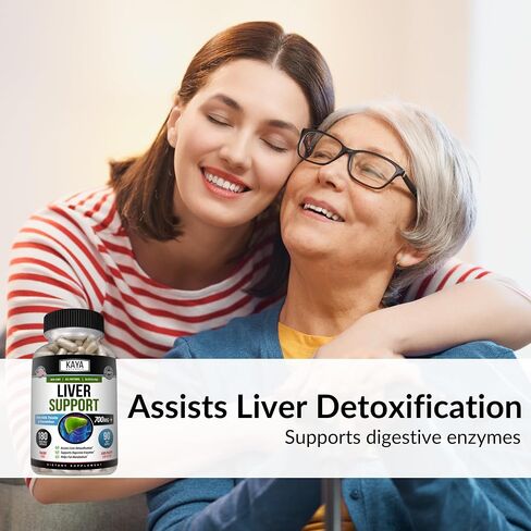 Kaya Naturals Liver Support | Gut Health Supplements for Women and Men | Milk Thistle and Dandelion Root Capsules | Detox Cleanse Liver Supplements with Artichoke Extract and Chicory Root 60 Count in Kuwait