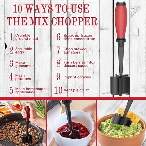 Meat Chopper, 5 Curve Blades Ground Beef Masher, Heat Resistant Meat Masher Tool for Hamburger Meat, Ground Beef, Turkey and More, Nylon Hamburger Chopper Utensil Non-scratch Utensils in Saudi Arabia
