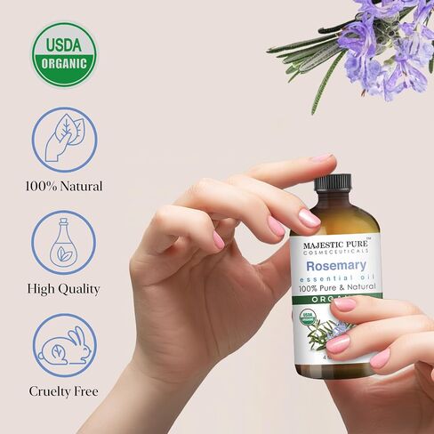 زيت عشبة الليمون العطري العضوي من وزارة الزراعة الأمريكية | زيت عشبة الليمون العضوي 100% | للعلاج بالروائح العطرية والبشرة والشعر والجسم والتدليك والناشر ووصفات DIY| 0.33 أونصة سائلة in Kuwait