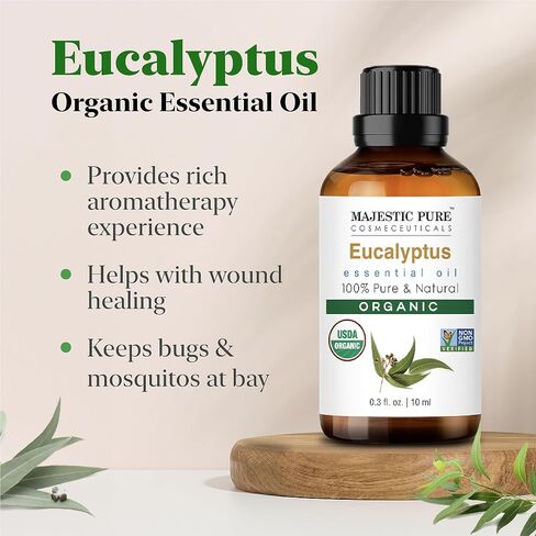 زيت عشبة الليمون العطري العضوي من وزارة الزراعة الأمريكية | زيت عشبة الليمون العضوي 100% | للعلاج بالروائح العطرية والبشرة والشعر والجسم والتدليك والناشر ووصفات DIY| 0.33 أونصة سائلة in Kuwait