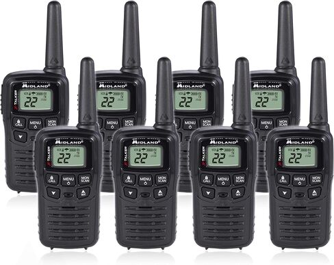 Midland T10 22 Channel FRS Walkie Talkie - Up to 20 Mile Range Two-Way Radio - Black (Pack of 4) in Saudi Arabia