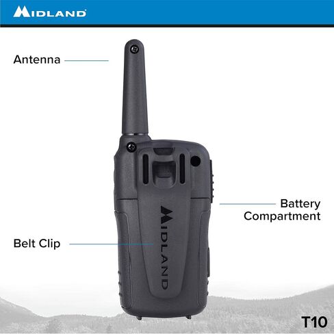 Midland T10 22 Channel FRS Walkie Talkie - Up to 20 Mile Range Two-Way Radio - Black (Pack of 4) in Saudi Arabia