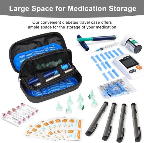 2Pack Premium Insulin Cooler Travel Case, GEAoffice Portable Diabetic Medication Cooler Case for Travel With Thermometer Display, Insulation Refrigerated Insulin Pen Cooler Travel Case With 2 Ice Pack in Saudi Arabia