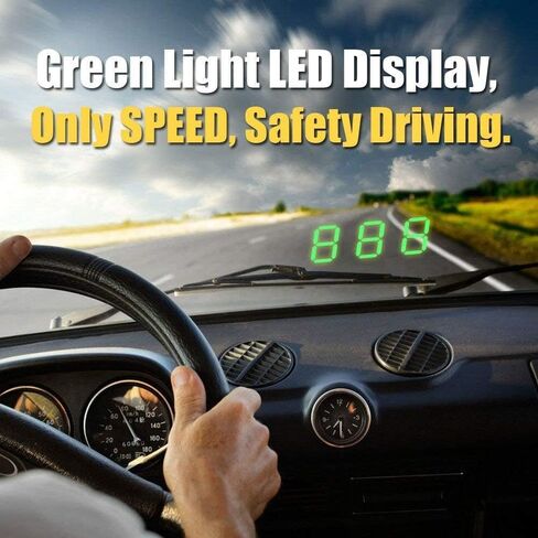 5.5" Universal HUD Head Up Display MPH/KMH GPS Digital Speedometer Over Speed Alarm Tired Driving Warning Windshield Project for All Vehicle Bicycle Motorcycle in Saudi Arabia