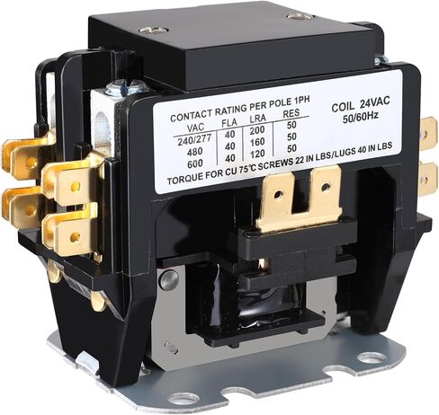 HVAC Motor Contactor,1 Pole Air Conditioner Contactor 40 Amp 24V Coil,Condenser Contactor Compressor Contactor in Saudi Arabia