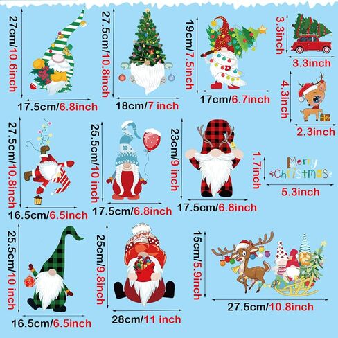 137Pcs Christmas Window Clings Decals Christmas Clings Stickers for Glass Windows Double Sided Static Christmas Window Stickers for Christmas Day Home School Office Decoration in Kuwait
