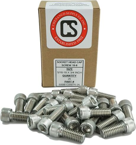 Stainless 5/16-18 x 1-3/4" (5/8" to 3" Available) Socket Head Cap Screws, Full Thread, Hex Drive, Stainless Steel 18-8, Coarse Thread (5/16-18 x 1-3/4) in Kuwait