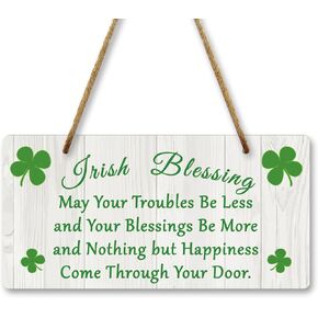 Hanging Plaque for Home Wall Bedroom Decor Sign 10x5 Inch Irish Blessing Hanging Sign Christian Gift for Women Men Religious Gift Door Wall Irish Prayer Gifts for House Wedding Gift with Blessing