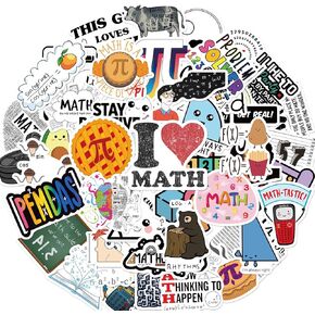 Math Formula Science Geek Graffiti Matte Waterproof Stickers- Great Rewards for Students-Decorate Laptop Luggage Guitar Skateboard Water Bottle Bike Notebook - 50 Unique Patterns in Kuwait