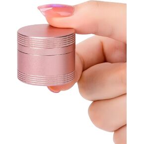 Portable Pill Box Pill Case Daily - Waterproof Single Metal Pill Container for Pocket Purse, Aluminium Alloy Round Daily Medicine Organizer to Hold Vitamins, Fish Oil Medium Size Pink