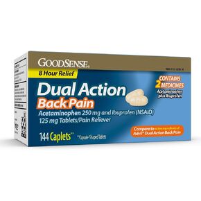 GoodSense Dual Action Acetaminophen and Ibuprofen (NSAID) Tablets, 250 mg/125 mg, Back Pain, 144 Count