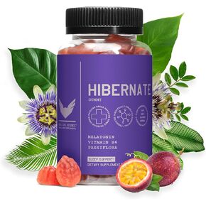 High Level Hibernate Gummy, Sleep Gummies for Adults, Sleep Support with Melatonin, Vitamin B6 & Passiflora, Natural, Extra Strength, Non Habit Forming Ingredients, Soy & Gluten Free, Vegan, 60 Count