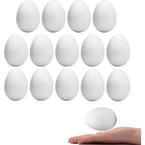 Crafare 3.75 Inch 12 Pack White Craft Foam Eggs Smooth for Spring Easter Christmas Holiday Art Crafts Making Handmade DIY Painting School Projects