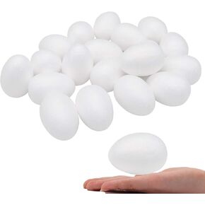 Crafare 3.75 Inch 12 Pack White Craft Foam Eggs Smooth for Spring Easter Christmas Holiday Art Crafts Making Handmade DIY Painting School Projects