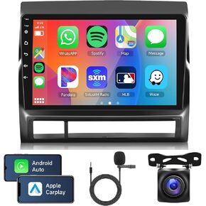 Android Car Stereo for Toyota Tacoma 2005-2015 with Apple Carplay, Rimoody 9 Inch Touch Screen Car Radio with GPS Navigation Bluetooth FM HiFi WiFi Android Auto + AHD Backup Camera