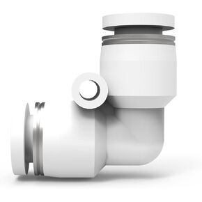 BLCH PNEUMATIC White Push to Connect Fitting Elbow,3/8 inch Tube OD 90 Degree Push to Connect Tube Fittings Push Lock PV-3/8 (Pack of 6)
