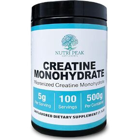 Creatine Monohydrate Micronized Powder Unflavored 500G, 5000mg Per Serv (5g), 100 Servings
