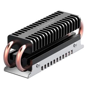 Acidalie M.2 SSD Heatsink with Double Layer Aluminum and 2 Copper Heat Pipes Cooler for M.2 PCIE NVMe SSD 2280[Gray]
