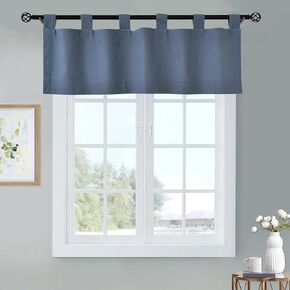 Loft Living Winmate Insulated Cotton Tab Top Valance 40" x 15" in Blue