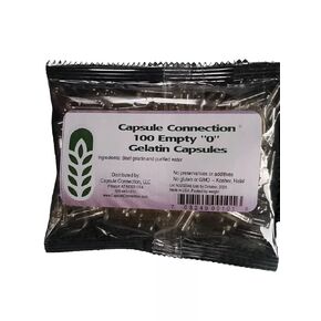 Capsule Connection 1000 Bulk "0" Empty Gelatin Capsules, USA-made, resealable bag