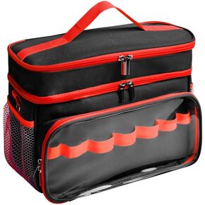 Carrying Case Compatible with Toniebox Starter Set, Double Layer Storage Bag for Tonies Figures Characters, Portable Travel Organizer Case with Shoulder Strap for Tonies Box Headphones (Navy)