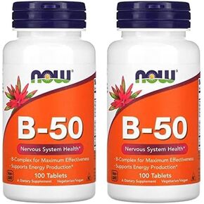NOW Supplements, Vitamin B-50 mg, Energy Production*, Nervous System Health*, 100 Tablets