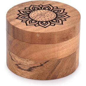 EDHAS Decorative Urns Round Shape-Beautiful Flower Engraved for Human Ashes Adult Men/Women – Decorative Urns (3.5" x 3.5" x 2.5")