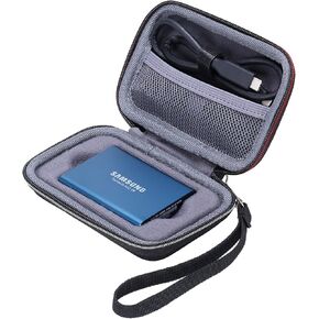 XANAD Protective Case for Samsung T7/ T7 Touch Portable SSD 1TB 2TB 500GB USB 3.2 External Solid State Drive(Outer Black Inner Blue)