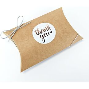 Second Angel 50 Kraft Paper Pillow Boxes, Small Gift Box for Wedding Party Favors Jewelry Candy Soap Packaging, Gift Card Holder, Small Business homemade bulk Packaging Tiny cajas de regalo souvenir