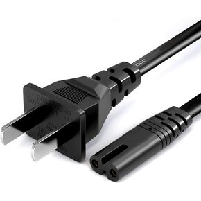 10Ft 2 Prong AC Power Cord Plug for Sony SRS-XP500 SRS-XP700 SRS-RA3000 XB72 GTK-XB60 XB90 GTK-XB5 XB7 MHC-V13 MHC-V71 Wireless Portable Speaker Replacement Charger Charging Cable Power Supply Cord