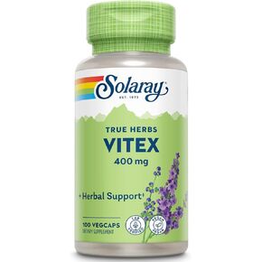 SOLARAY Vitex Berry 400mg | Womens Healthy Hormone Balance Formula | Menstruation & Menopause Support, 100 Count | Pack of 2
