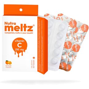 Vitamin C 250mg Tablets - Supports Immune Health, Maintains Healthy Bones & Teeth Quick Dissolving Tablets for Vitamin Deficiency – Orange Flavor (60 Vitamin C Tablets)