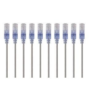 Monoprice Cat6A Patch Ethernet Cable - Snagless, UTP, 10G, 30AWG, 25 Feet, Blue - SlimRun Series