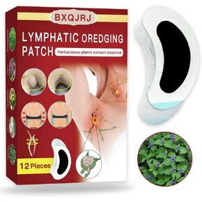 Herbal Lymph Nodes Patch, Lymphatic Drainage Patch,Herbal Lymph Care Patch,Neck Lymph Node Patch for Men and Women（12）