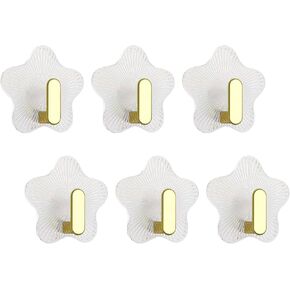 Adhesive Hooks Utility Hooks, Heavy Duty Hooks 10 lbs Robe Towel Hooks Waterproof Adhesive Wall Hooks for Home Bathroom Kitchen Office and Living Room （6 PCS）