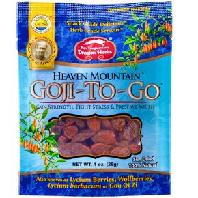 Dragon Herbs Goji Berries | Heaven Mountain Goji Berries, 100% Sun Dried Fruit | Supports Mood, Stress, Youth, Eyes | All Natural Ingredients, Natural Vitamin C, Non-GMO (8 oz. (227g))