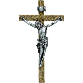 Joseph's Studio by Roman - Collection, 20" H Antiqued Silver Crucifix, Made from Resin, High Level of Craftsmanship and Attention to Detail, Durable and Long Lasting