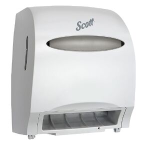 Scott Paper Towel Dispenser, Wall Mount, Plastic, White, 48858, Fast Change, 99.9% Jam-Free, 5-Year Battery Life