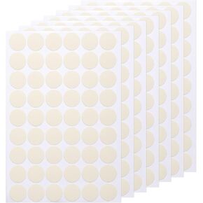 uxcell 7 Sheets/378PCS Self Adhesive Screw Hole Stickers, 2.1cm/0.83" PVC Screw Hole Covers Hole Stickers for Furniture Wood Cabinet Wall Desk Table Bookcase, Creamy White